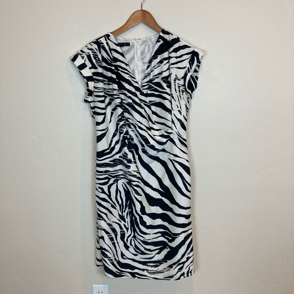 Lafayette 148 navy and white zebra dress - Picture 2 of 5